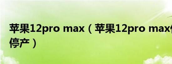 苹果12pro max（苹果12pro max什么时间停产）