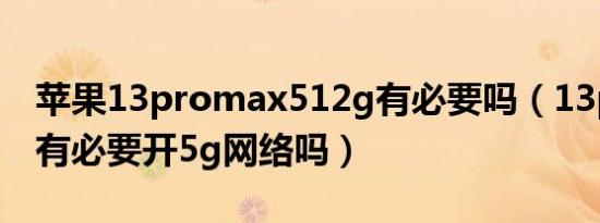 苹果13promax512g有必要吗（13promax有必要开5g网络吗）