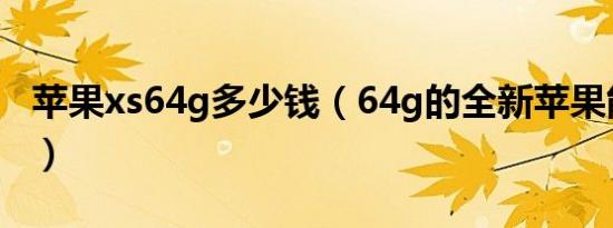 苹果xs64g多少钱（64g的全新苹果能卖多少）