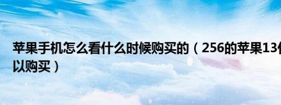 苹果手机怎么看什么时候购买的（256的苹果13什么时候可以购买）