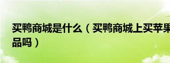 买鸭商城是什么（买鸭商城上买苹果13是正品吗）