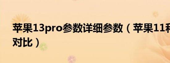 苹果13pro参数详细参数（苹果11和13pro对比）