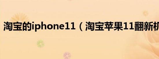 淘宝的iphone11（淘宝苹果11翻新机多吗）