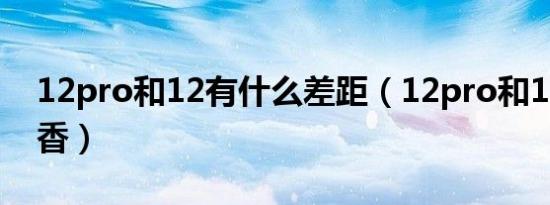 12pro和12有什么差距（12pro和12哪个更香）