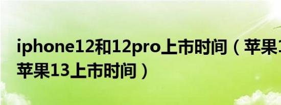 iphone12和12pro上市时间（苹果12pro和苹果13上市时间）