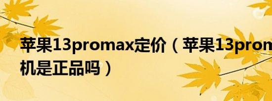 苹果13promax定价（苹果13promax定制机是正品吗）