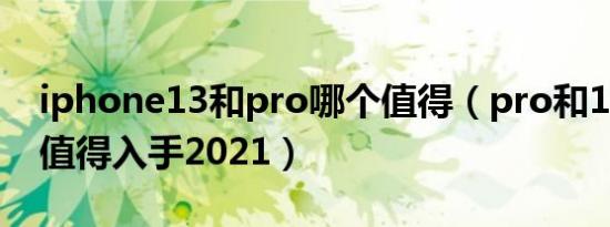 iphone13和pro哪个值得（pro和13哪个更值得入手2021）