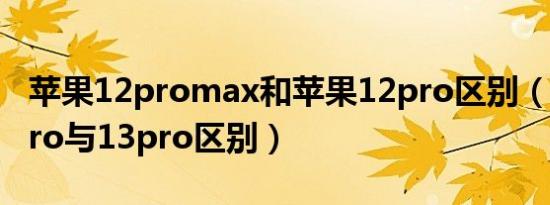 苹果12promax和苹果12pro区别（苹果12pro与13pro区别）