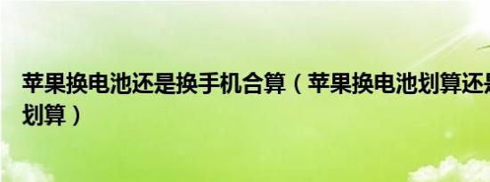 苹果换电池还是换手机合算（苹果换电池划算还是以旧换新划算）