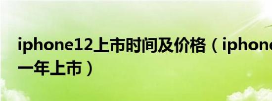 iphone12上市时间及价格（iphone12是哪一年上市）