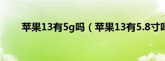 苹果13有5g吗（苹果13有5.8寸吗）