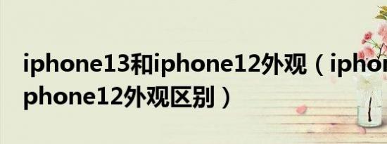 iphone13和iphone12外观（iphone 13和iphone12外观区别）