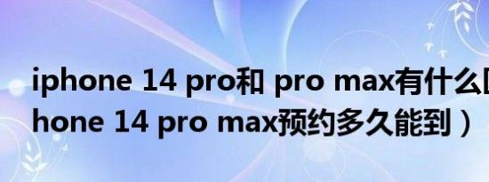 iphone 14 pro和 pro max有什么区别（iphone 14 pro max预约多久能到）