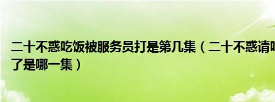 二十不惑吃饭被服务员打是第几集（二十不惑请吃饭 然后逃了是哪一集）