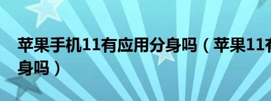 苹果手机11有应用分身吗（苹果11有应用分身吗）