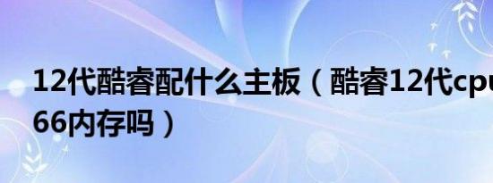 12代酷睿配什么主板（酷睿12代cpu支持2666内存吗）