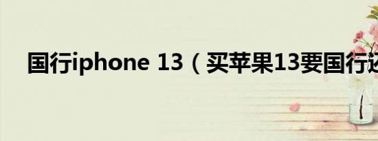 国行iphone 13（买苹果13要国行还是）