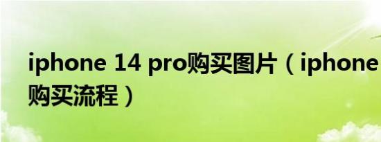 iphone 14 pro购买图片（iphone 14 pro购买流程）