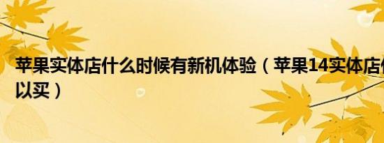 苹果实体店什么时候有新机体验（苹果14实体店什么时候可以买）