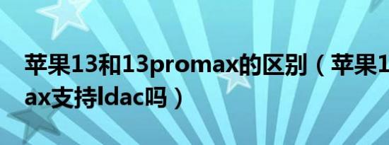 苹果13和13promax的区别（苹果13pro max支持ldac吗）