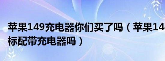 苹果149充电器你们买了吗（苹果14手机官方标配带充电器吗）