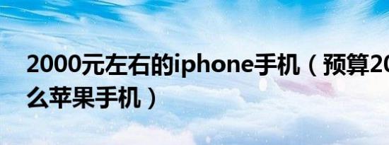 2000元左右的iphone手机（预算2000买什么苹果手机）