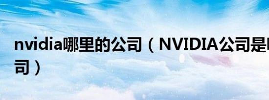 nvidia哪里的公司（NVIDIA公司是哪国的公司）