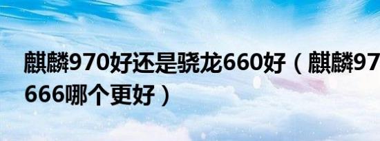 麒麟970好还是骁龙660好（麒麟970和骁龙666哪个更好）