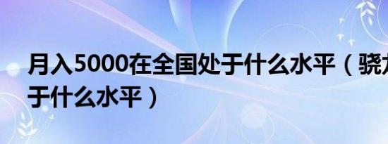 月入5000在全国处于什么水平（骁龙870处于什么水平）