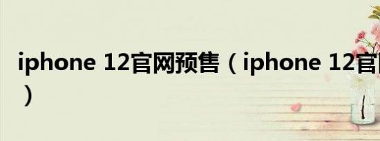 iphone 12官网预售（iphone 12官网去哪看）