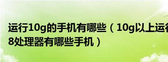 运行10g的手机有哪些（10g以上运行内存888处理器有哪些手机）