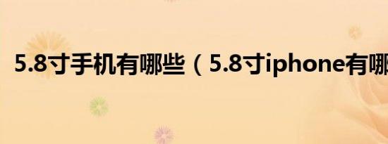 5.8寸手机有哪些（5.8寸iphone有哪几款）