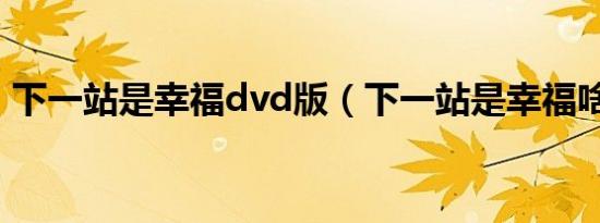 下一站是幸福dvd版（下一站是幸福啥意思）