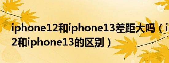 iphone12和iphone13差距大吗（iphone12和iphone13的区别）