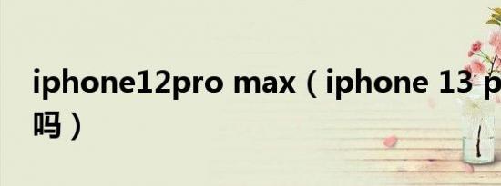 iphone12pro max（iphone 13 pro是c口吗）