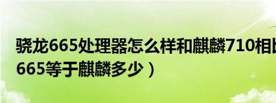 骁龙665处理器怎么样和麒麟710相比（骁龙665等于麒麟多少）