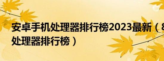 安卓手机处理器排行榜2023最新（870手机处理器排行榜）
