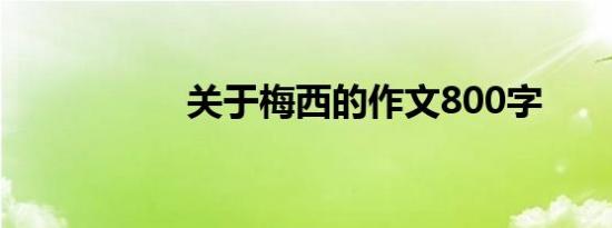 关于梅西的作文800字