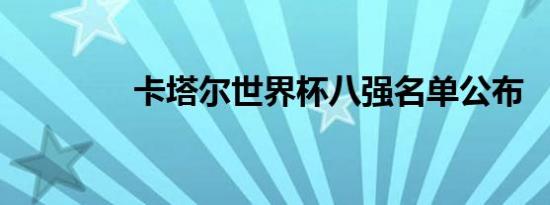 卡塔尔世界杯八强名单公布