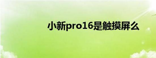 小新pro16是触摸屏么