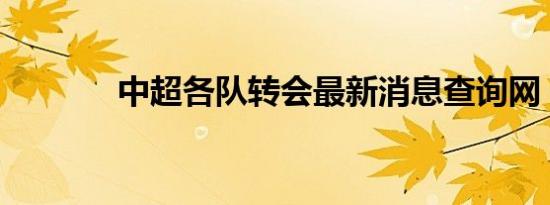 中超各队转会最新消息查询网