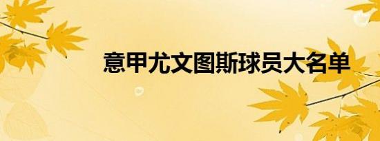 意甲尤文图斯球员大名单