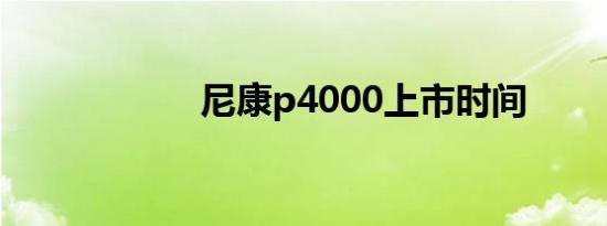 尼康p4000上市时间