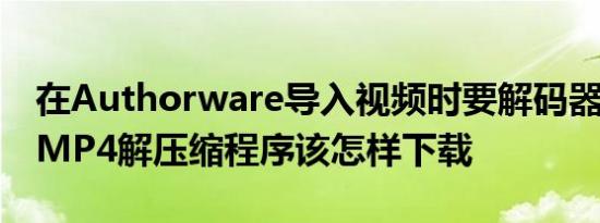 在Authorware导入视频时要解码器vids：FMP4解压缩程序该怎样下载