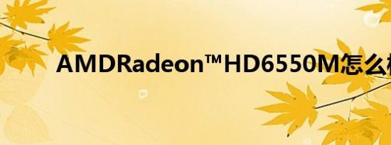 AMDRadeon™HD6550M怎么样