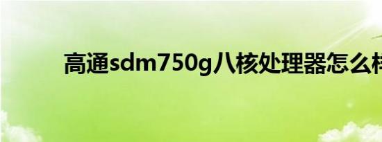 高通sdm750g八核处理器怎么样