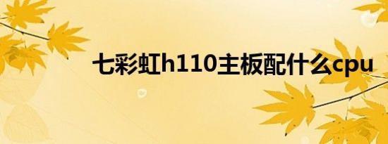 七彩虹h110主板配什么cpu