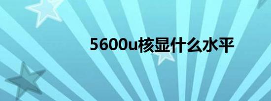 5600u核显什么水平