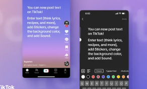 TikTok正在添加文字帖子