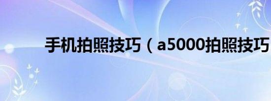 手机拍照技巧（a5000拍照技巧）